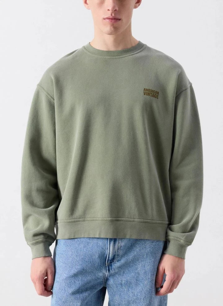 American Vintage - Plizzy crew neck sweatshirt | Khaki