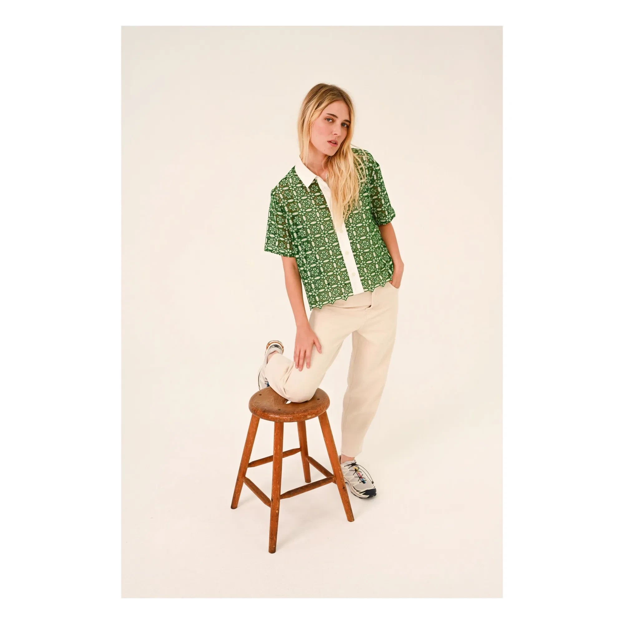 Sacrécoeur - Guipure Blouse Flavia Goya | Green