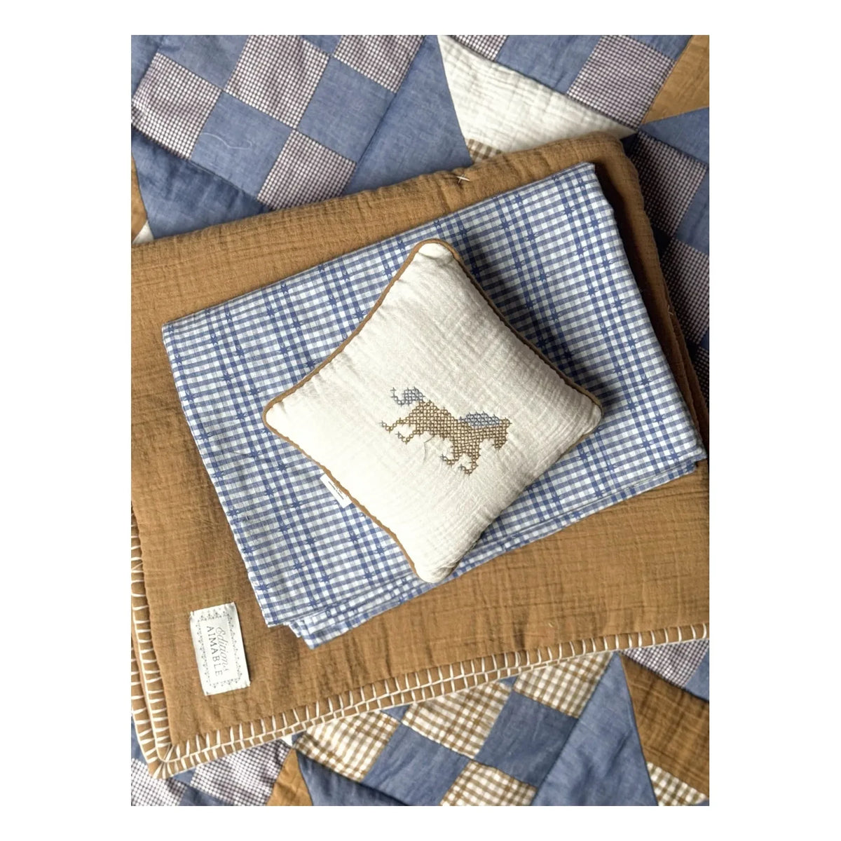 Editions Aimable - Clovis Horse Pillow | Off-White Gauze