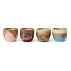HKliving - Taş seramik kahve fincanları - 4'lü set | Çok renkli