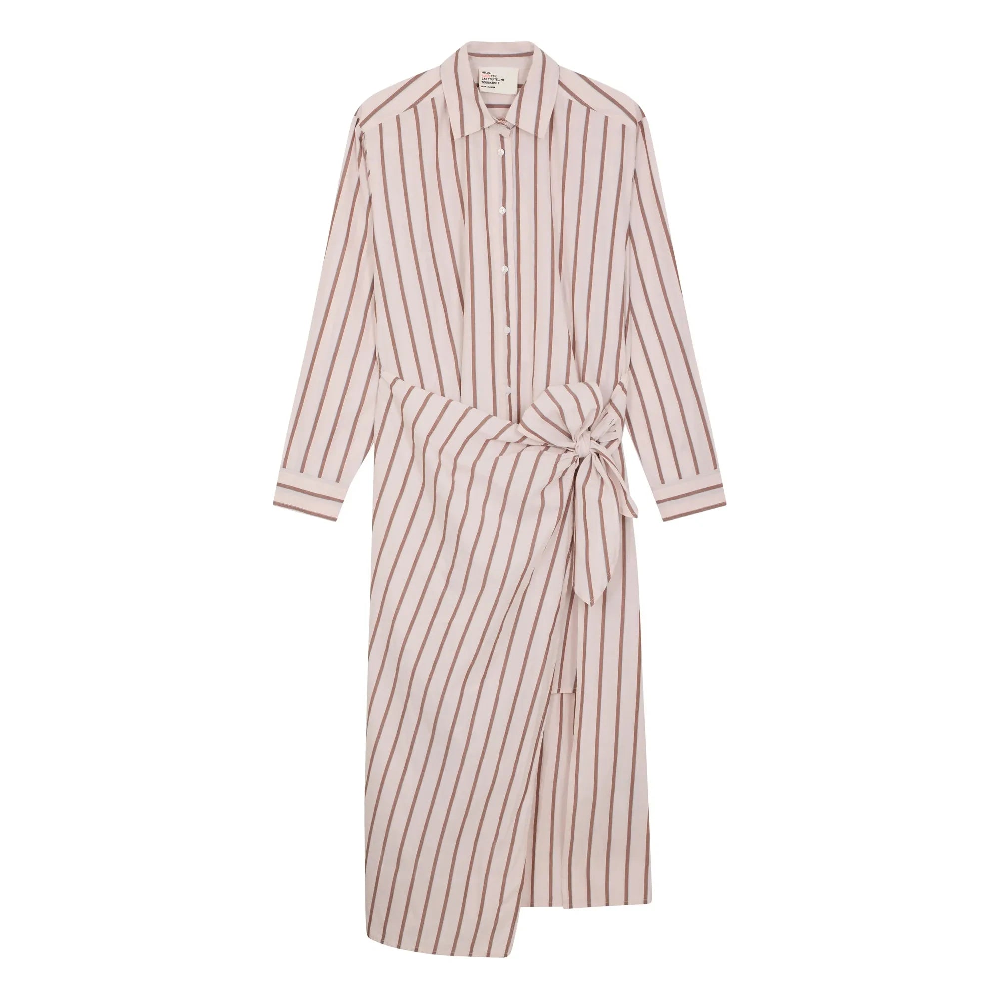 Leon & Harper - Rebecca Striped Organic Cotton Dress | Light Blue