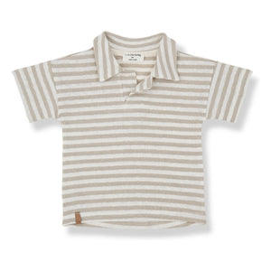 1+ in the family - Borrassa Striped Linen Polo | Beige