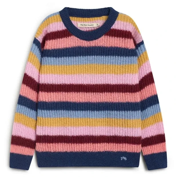 The New Society - Julia Striped Sweater | Blue