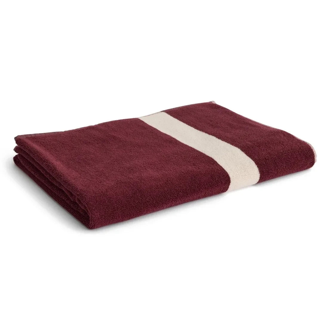 Hay - Striped Bath Sheet | Burgundy