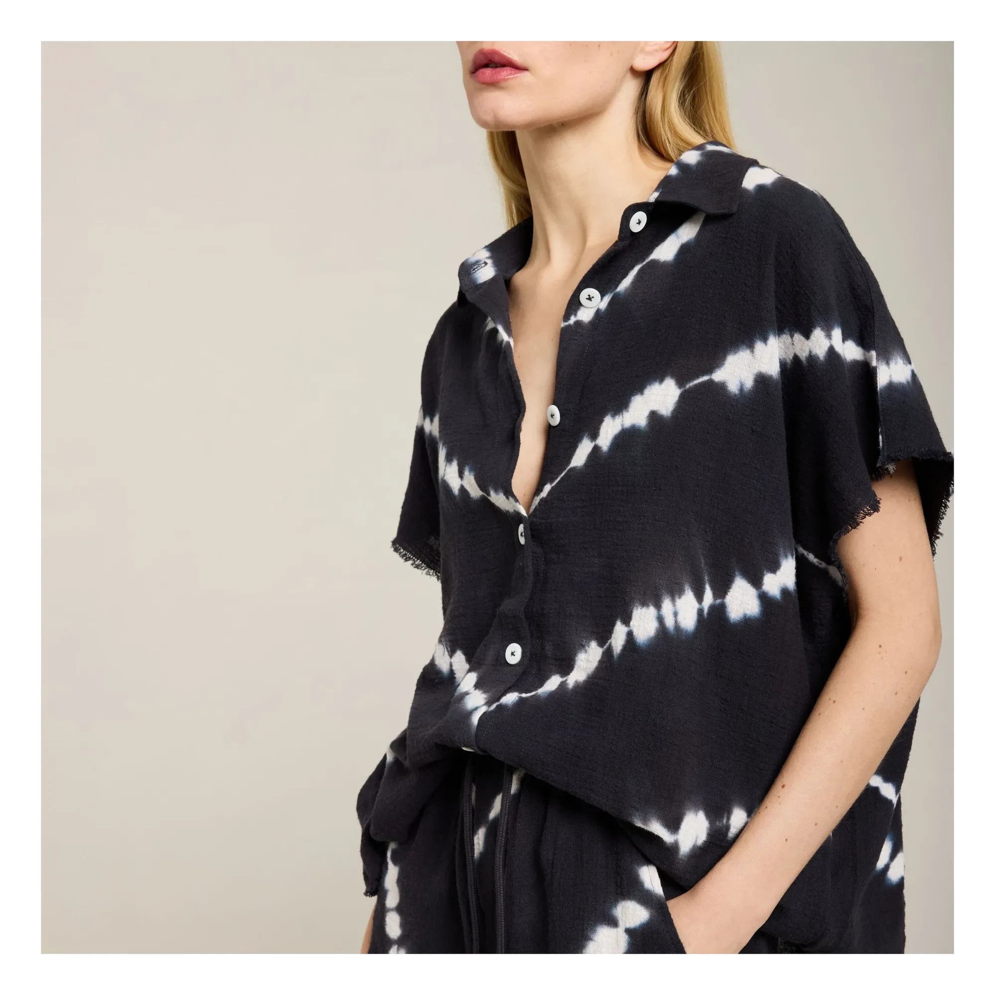 Maison Saint Julien - Corinthe Tie & Dye Shirt | Classic Navy