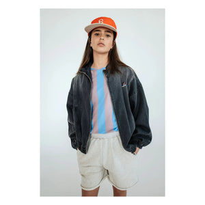 Repose AMS - Organic Cotton Denim Windbreaker | Charcoal Gray