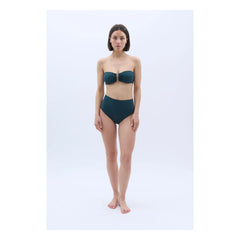 Baie Brune - Bonnie Bandeau Swimsuit Top | Chrome Green