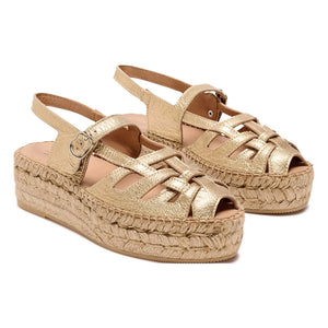 Naguisa - Thalis Metallic Espadrilles | Gold