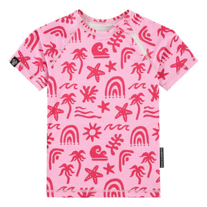 Beach & Bandits - Tropical Breeze UV Protective T-Shirt Made from Recycled Fibers | Pink
