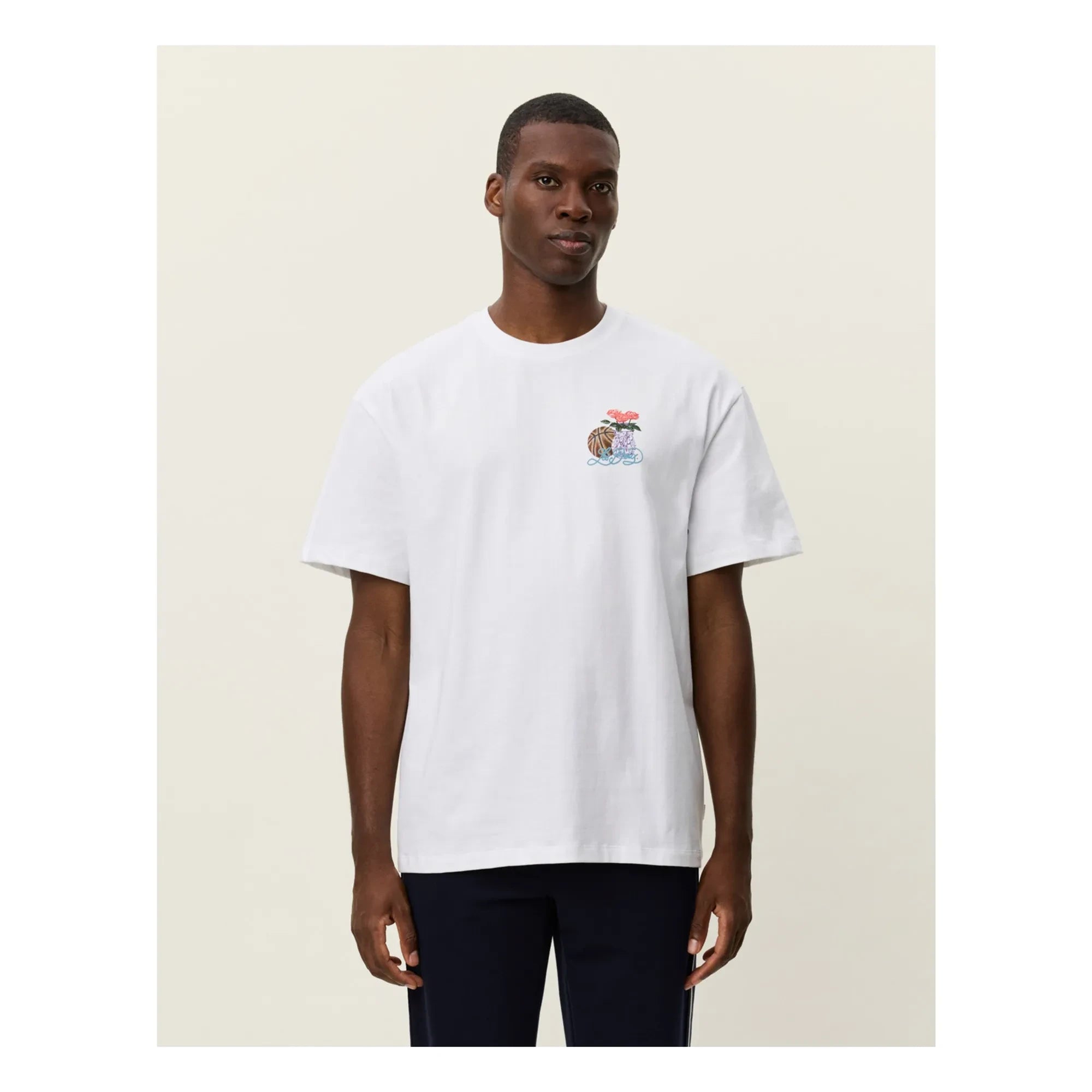 Les Deux - Cole Round Neck Organic Cotton T-Shirt | Brown