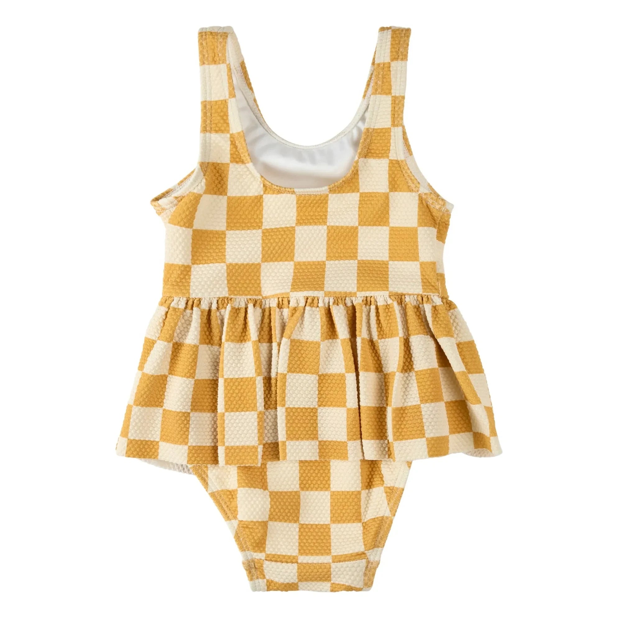 Petit Lem - Recycled Fiber Textured Block Swimsuit | Yellow