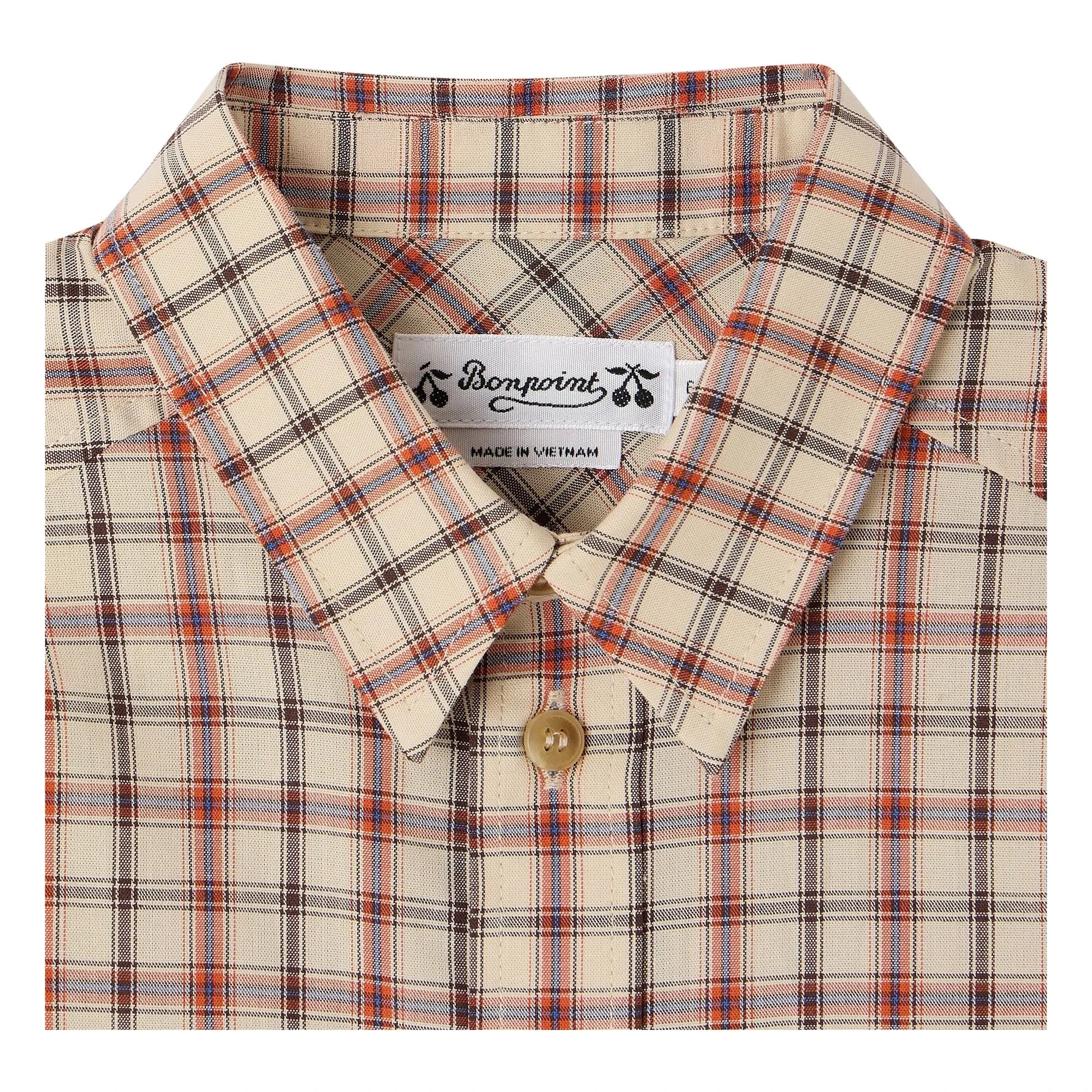 Bonpoint - Chemise Marceau Checked Organic Cotton | Beige