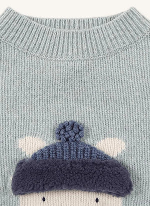 Donsje - Denn Polar Ayı Merino Yünlü Kazak | Mavimsi gri
