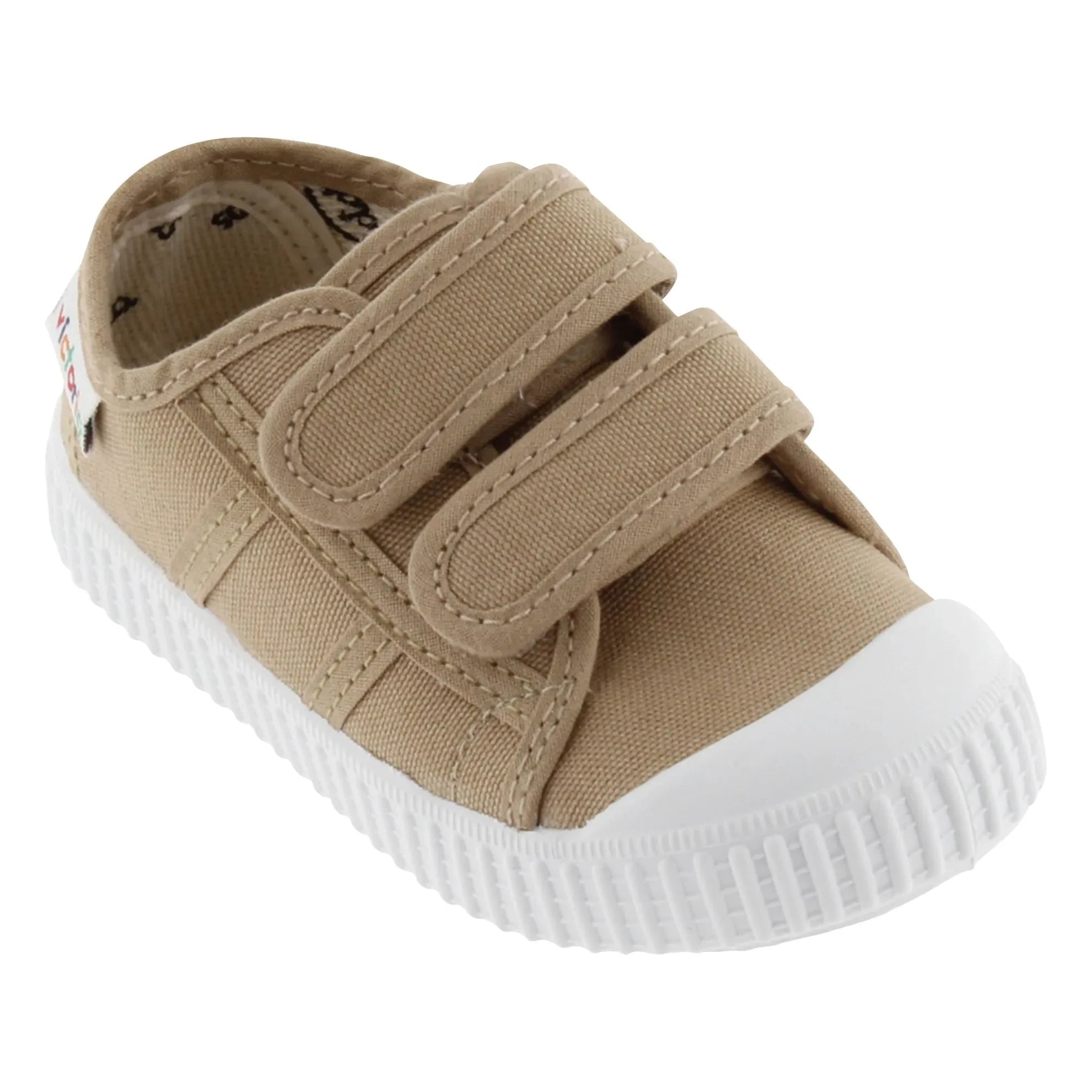 Victoria - Tiras Canvas Scratch Sneakers | Camel