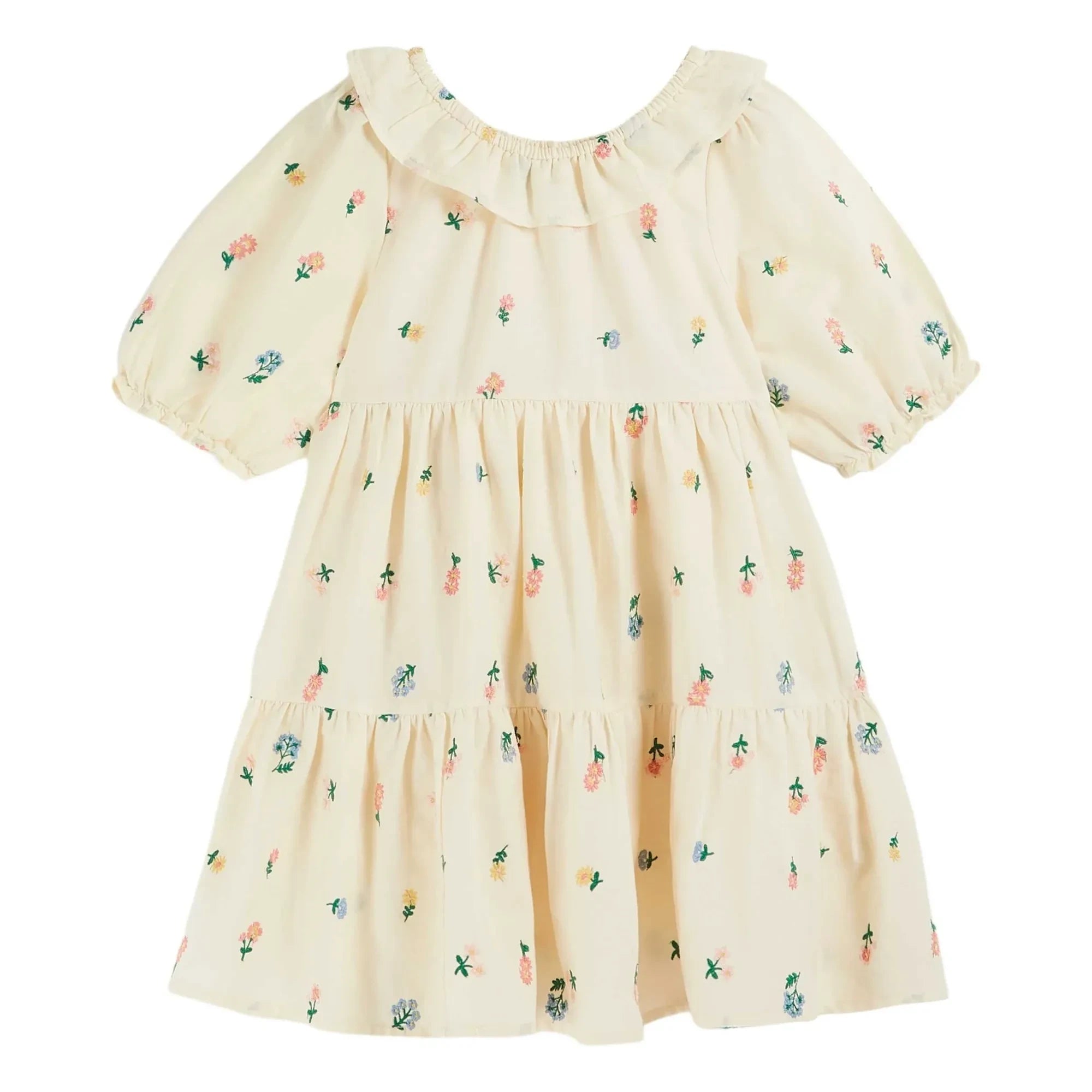 Emile et Ida - Floral Embroidered Dress | Light Yellow