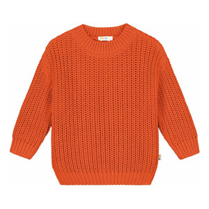 Yuki - Organic Cotton Thick Knit Sweater | Orange