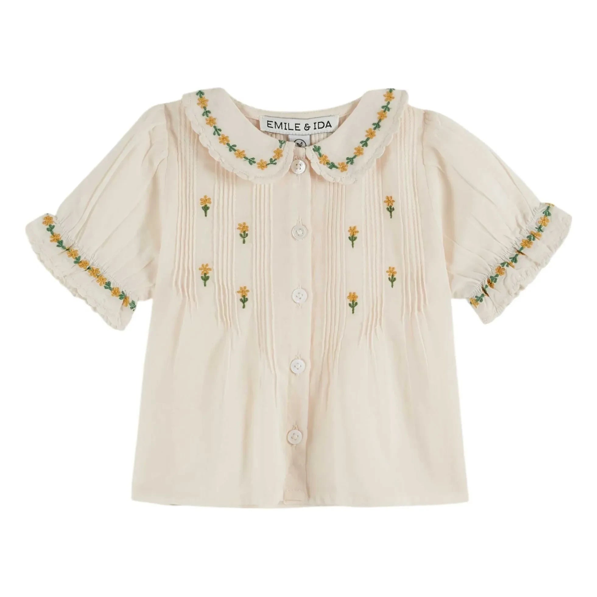 Emile et Ida - Floral Embroidered Blouse | Cream