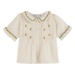 Emile et Ida - Floral Embroidered Blouse | Cream