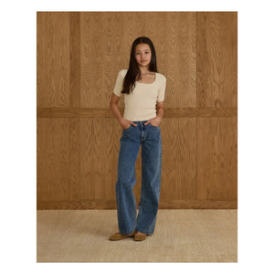 Rylee + Cru - Oyster Trim T-Shirt | Ivory