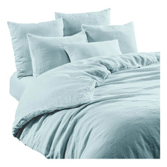 Haomy - Leria Linen Elastic Fitted Sheet | Light Blue