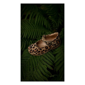 Petit Nord - Scallop Mary Jane Leopard | Brown