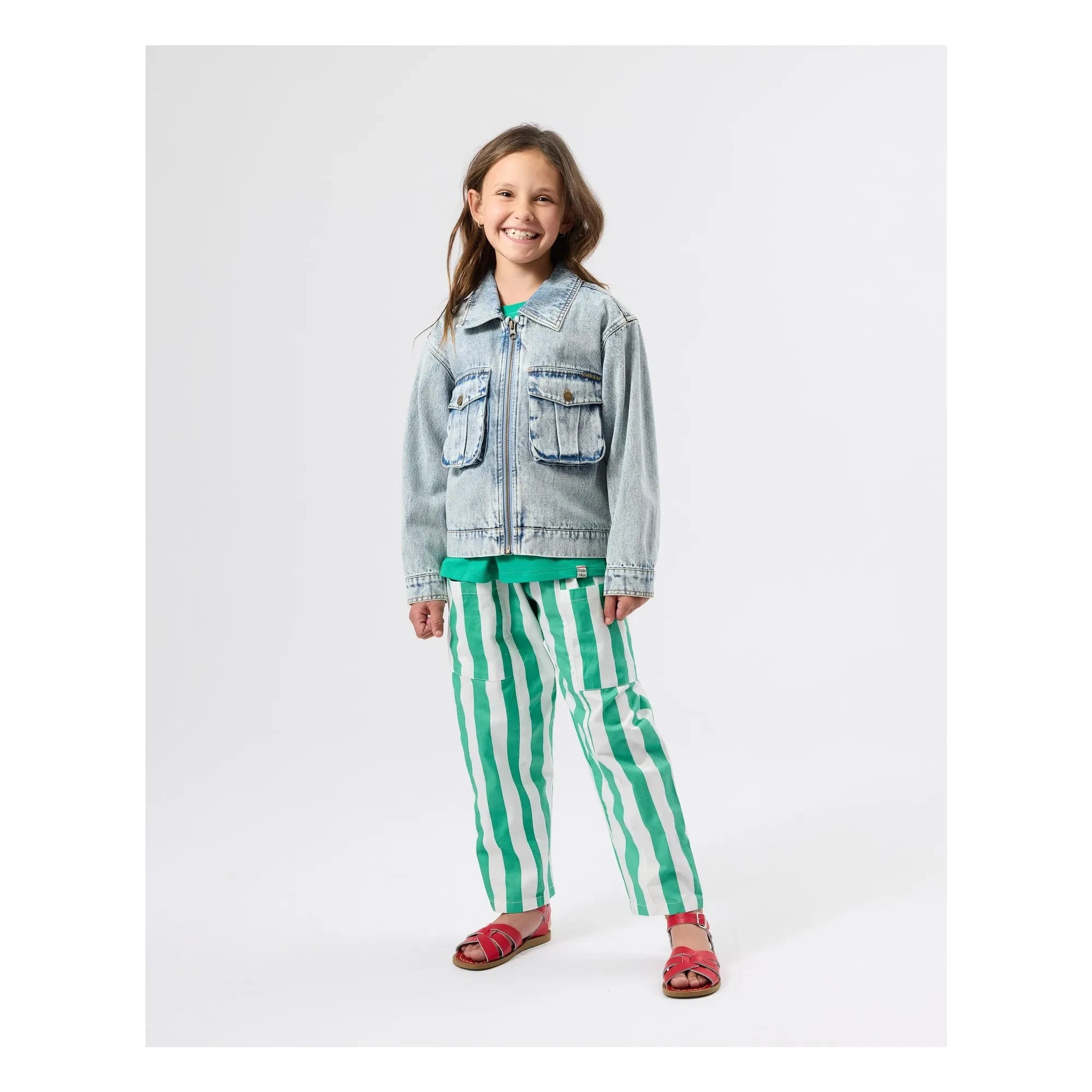 Goldie + Ace - Striped Pocket Pants | Green