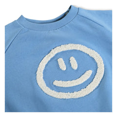 Molo - Disc Smiley Organic Cotton Sweatshirt | Blue