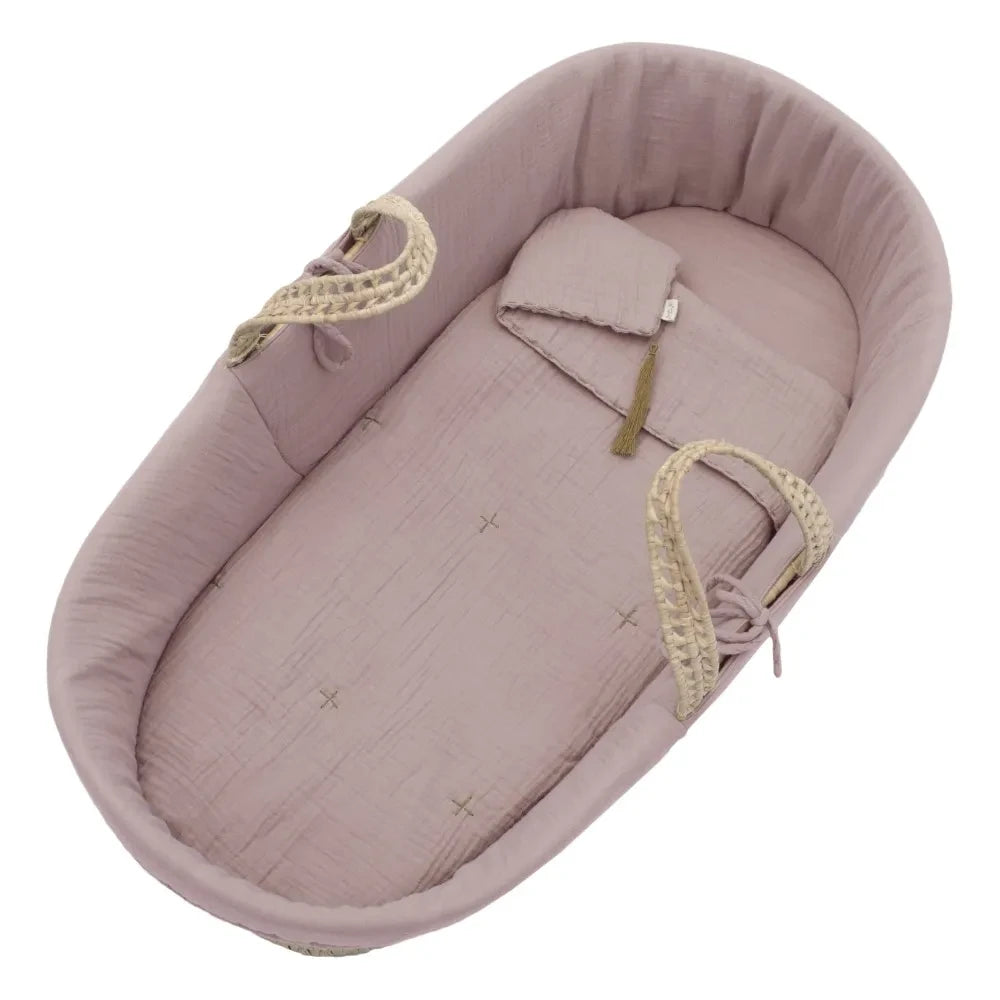 Numero 74 - Organic Cotton Moses Basket Bedding Set | Powder Pink S007