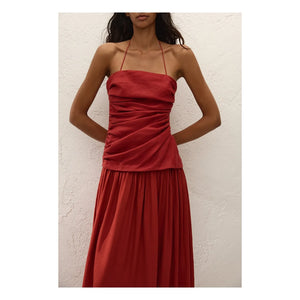 Faithfull the Brand - Notte Maxi Cotton Dress | Terracotta