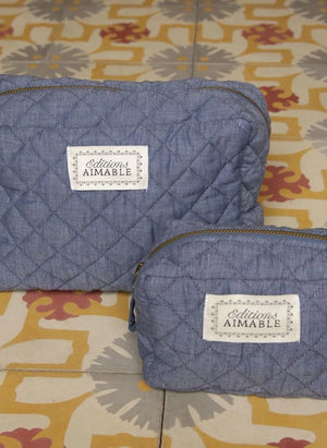 Editions Aimable - Toscana cosmetic bag | Blue Chambray