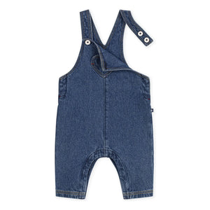 Petit Bateau - Organik Pamuk Denim Kalp Salopet | Mavi