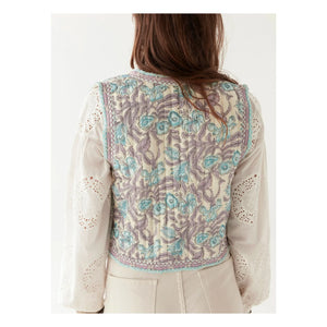 Maison Hotel - Purple Paradise Karina Sleeveless Cardigan | Light Blue