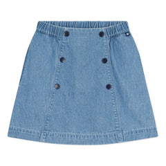 Petit Bateau - Organic Cotton Overalls Denim Skirt | Blue