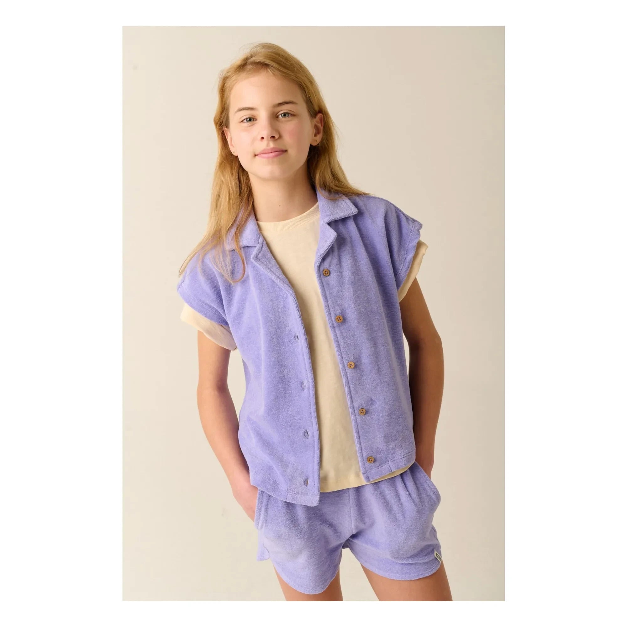Tumble N'Dry - Camille Two organic cotton towel shorts | Lavender