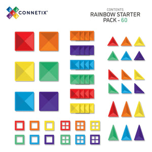 Connetix - Starter Set - 60 Pieces | Rainbow