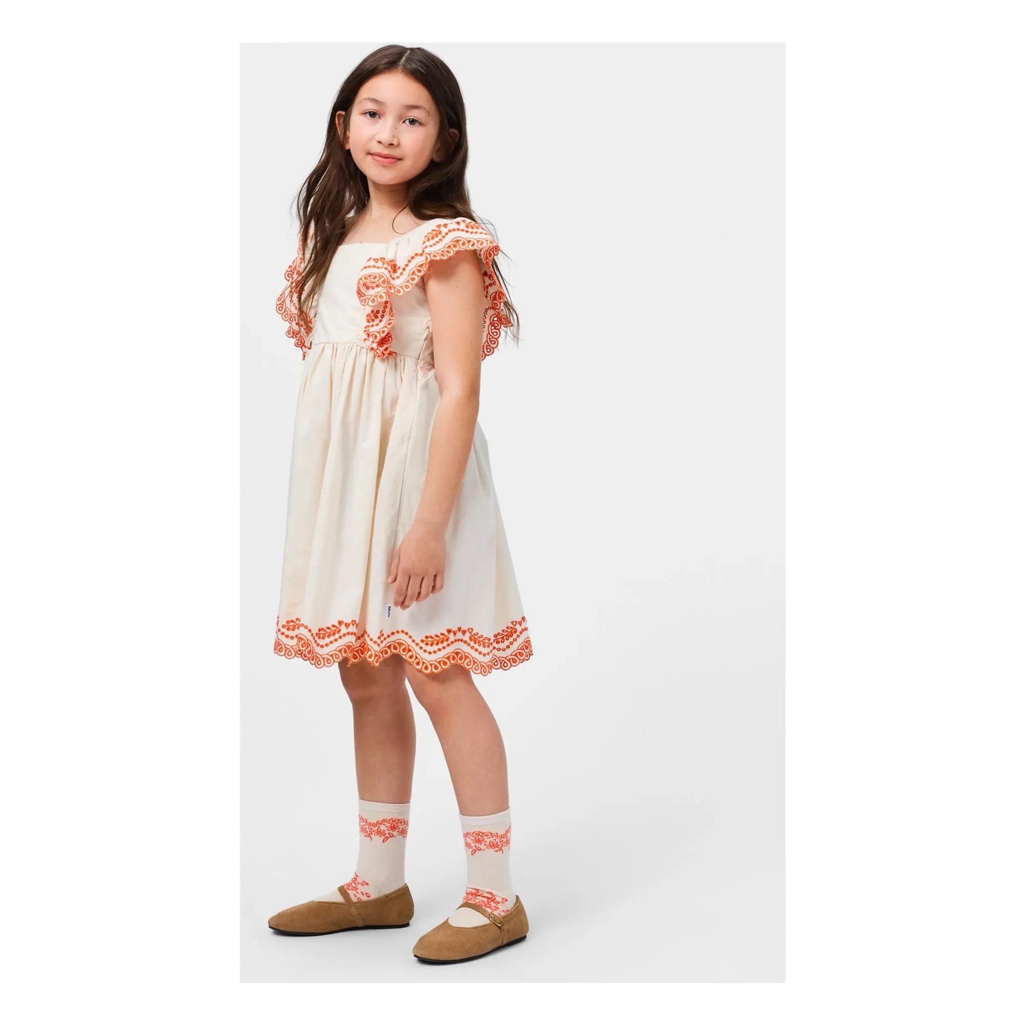 Molo - Clementine Organic Cotton Ruffled Dress | Off-White