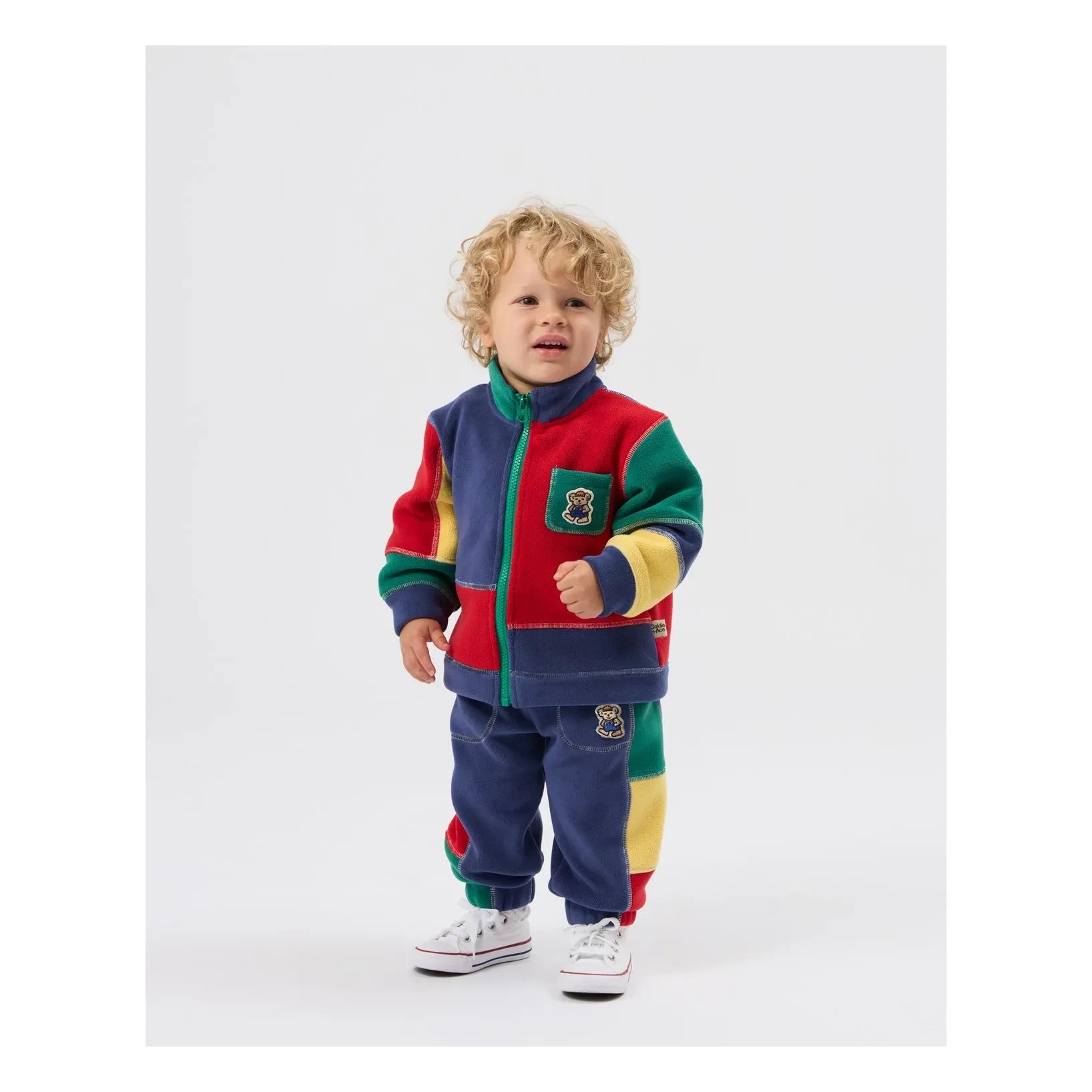 Goldie + Ace - Renk Bloklu Polar Fermuarlı Sweatshirt | Mavi