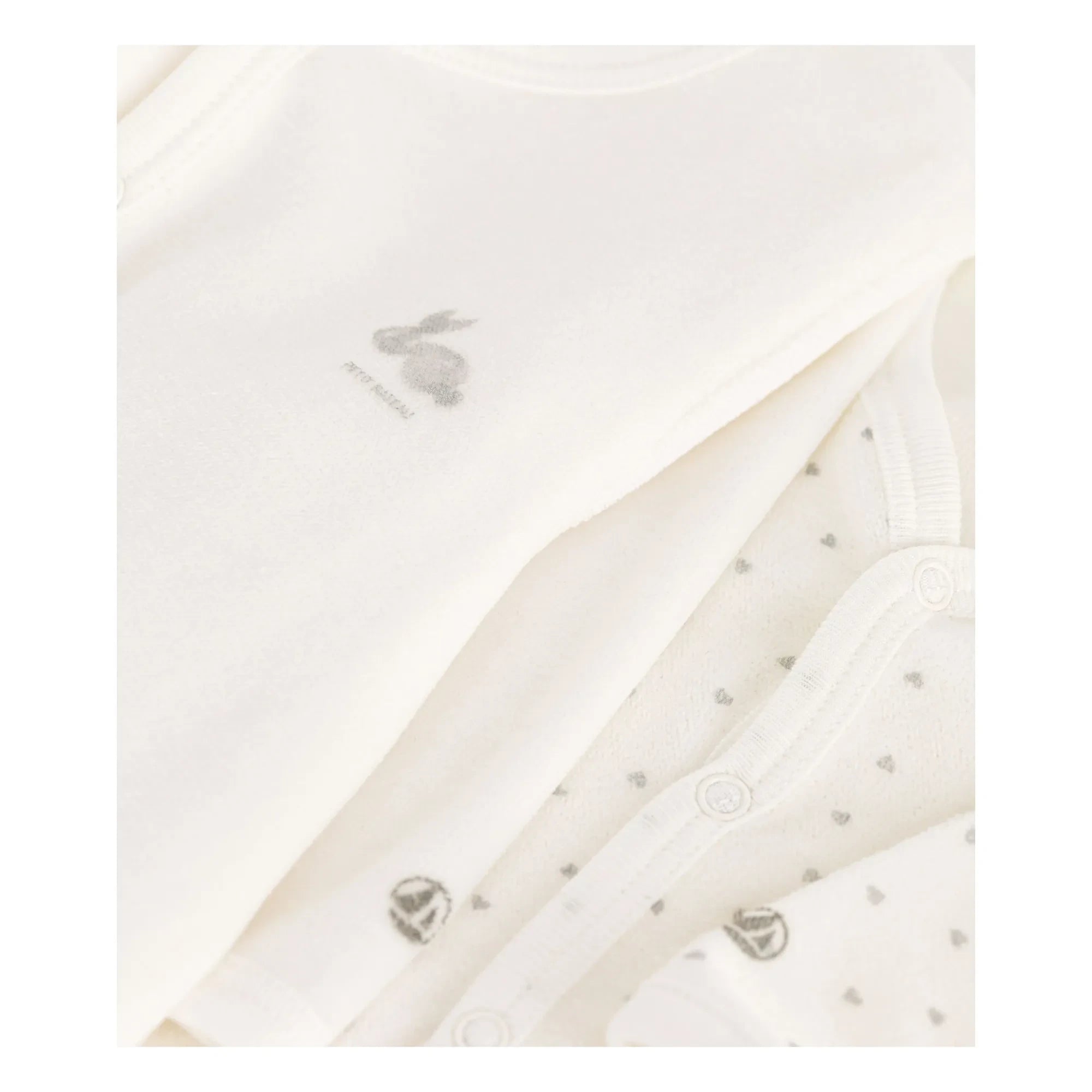 Petit Bateau - 2-Pack Velour Pajama Set | White