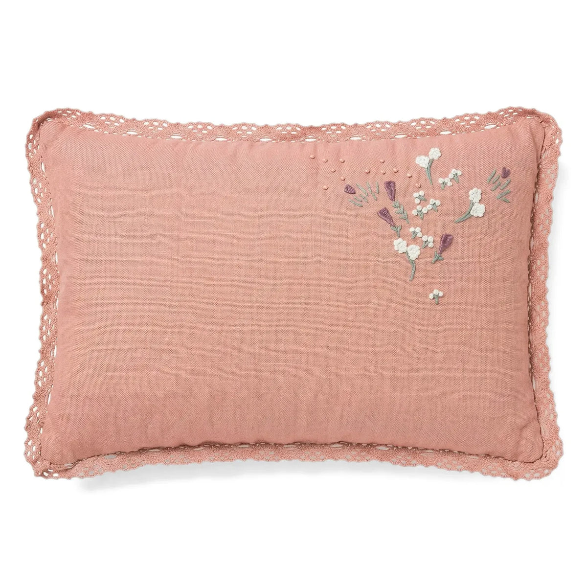Editions Aimable - Camille Floral Pillow | Old Rose Gauze