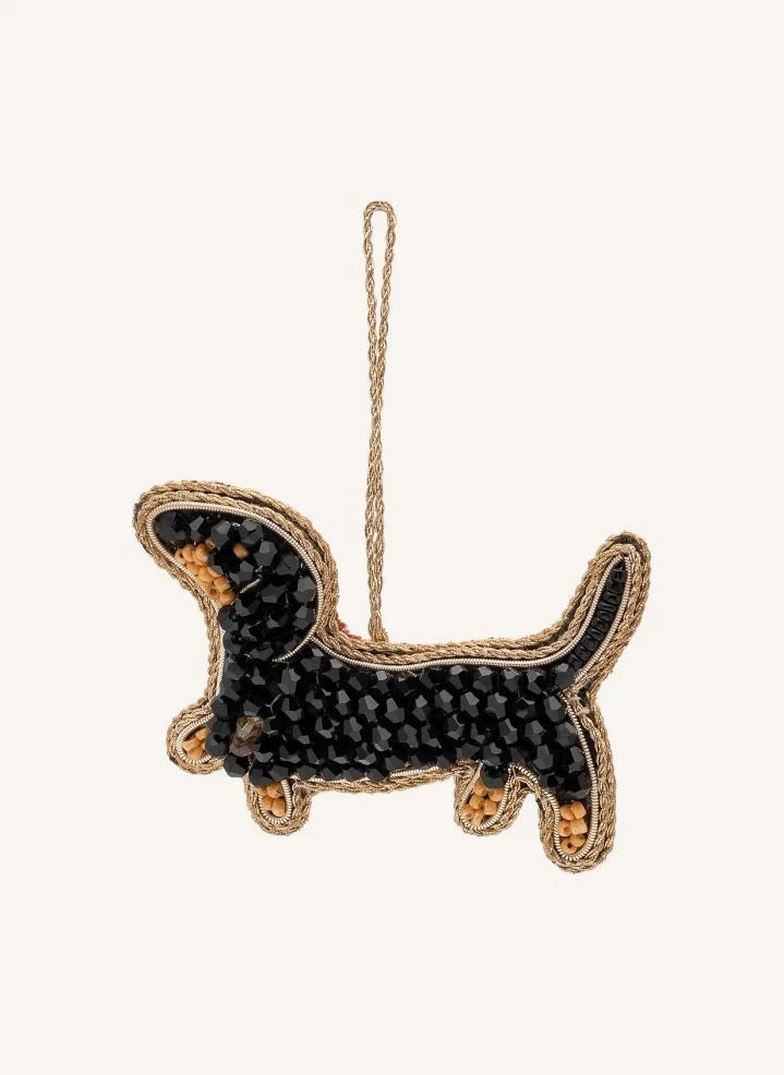 Anna + Nina - Tequel Beaded Christmas Ornament | Black