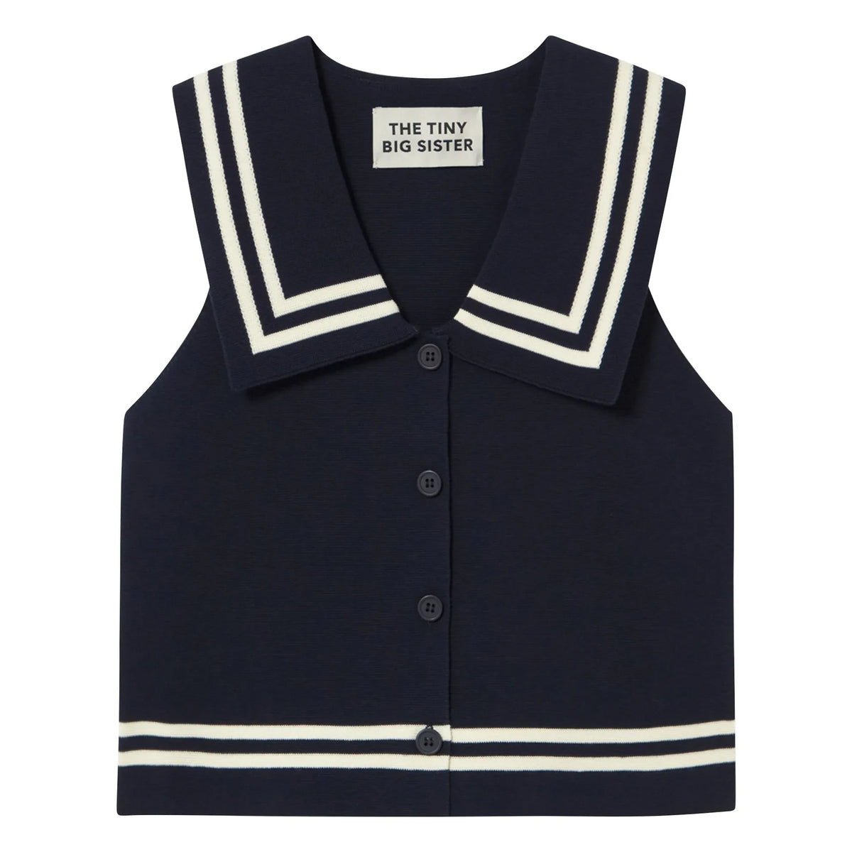 The Tiny Big Sister - Sailor Cotton Blouse | Navy Blue