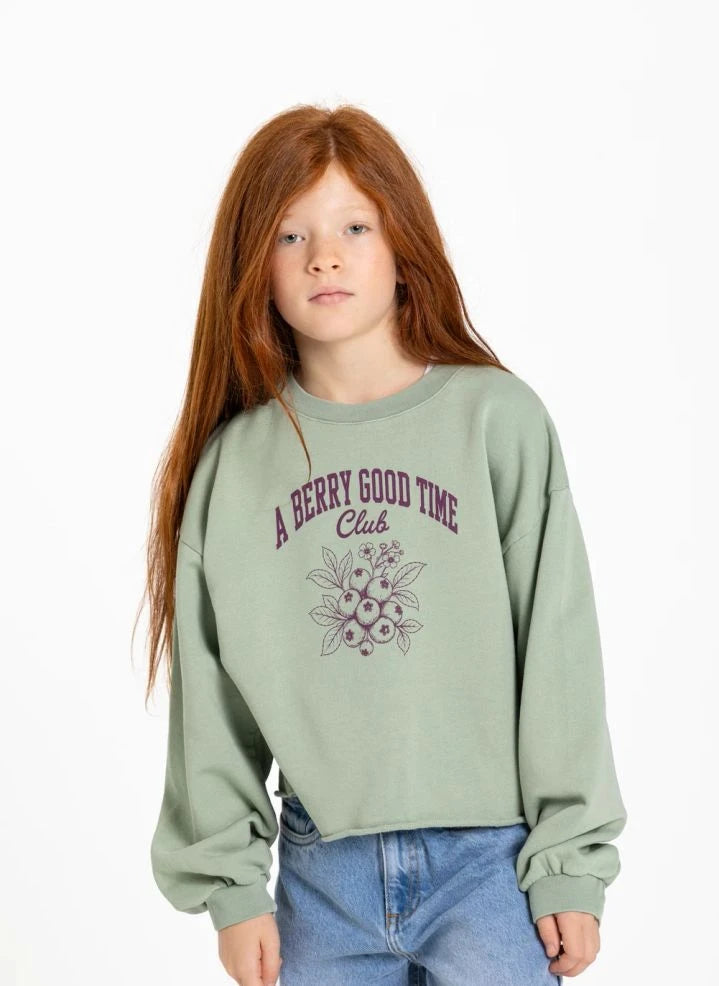 Hundred Pieces - Belmont Blueberry Organic Cotton Sweatshirt | Green