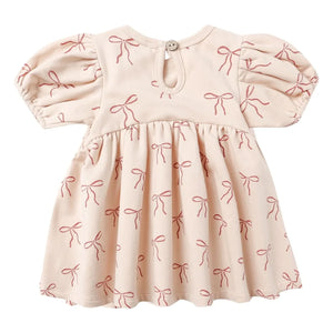 Quincy Mae - Darla Dress Organic Cotton Knots | Coral