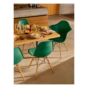 Vitra - DSW Plastic Chair - Maple Base - Charles & Ray Eames | Emerald Green