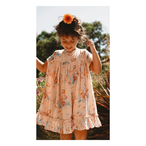 Lilinoa - Maeva Floral Print Cotton Voile Dress | Peach