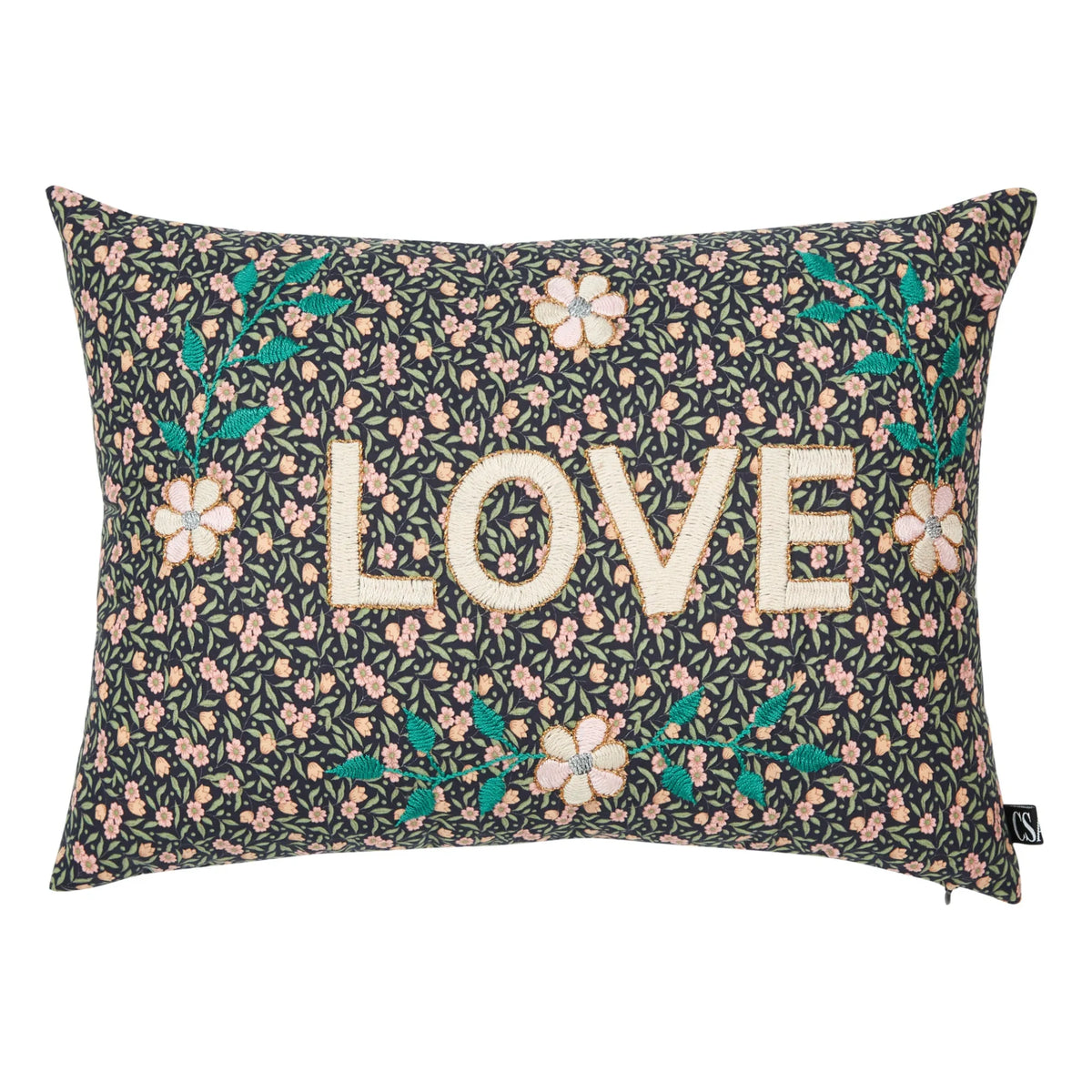 CSAO - Love Embroidered Cushion - CSAO x Smallable | Black