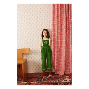 Hello Simone - Missy Fitilli Kadife Salopet | Yeşil
