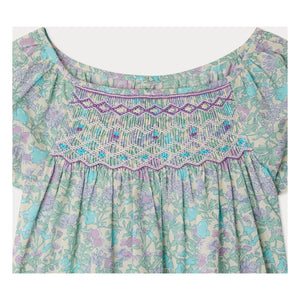 Bonpoint - Grenade Liberty Organic Cotton Drawstring Blouse | Green Water
