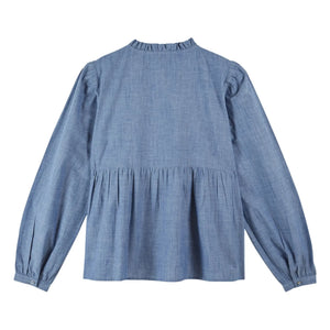 Emile et Ida - Blue Chambray Cotton Blouse | Blue