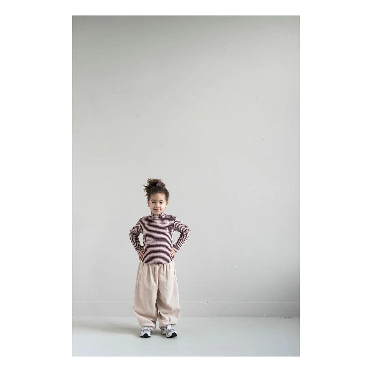 Jenest - Tara Striped Turtleneck T-Shirt | Burgundy